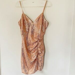 Sexy sparkle v neck mini cocktail party dress